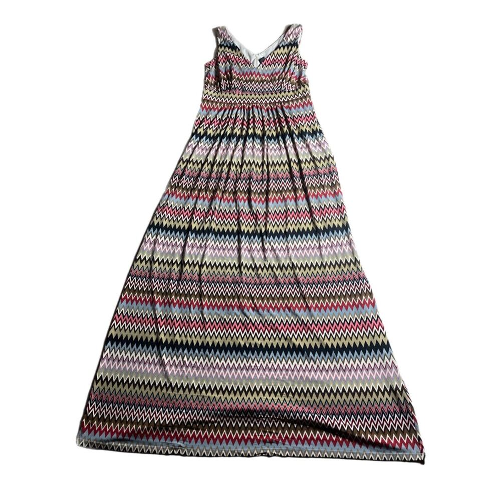 New Directions Womens Vintage Chevron Midi Dress Size 6 Sleeveless